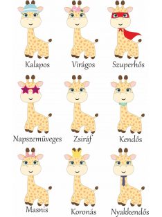   Csillag/szív/felhő formájú girland zsiráf mintával (többféle)