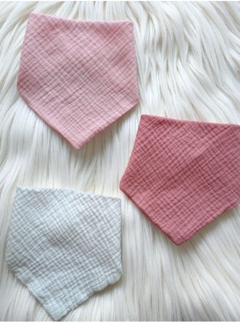 Duplagéz nyálkendő 3 db-os csomag - fehér, rózsaszín