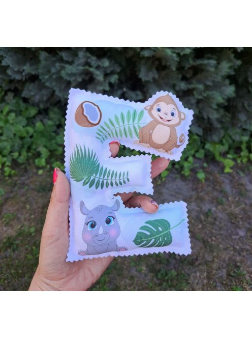 Dundi betűs girland szafari állatos - leveles - kókuszos fiús verzió