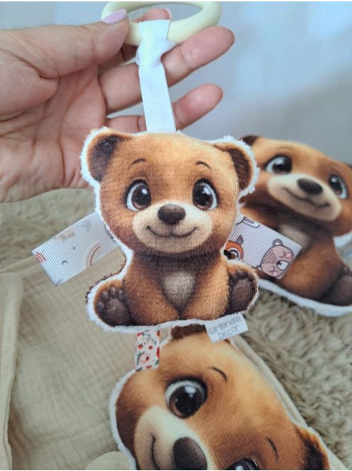 Fa karikás rágóka - maci