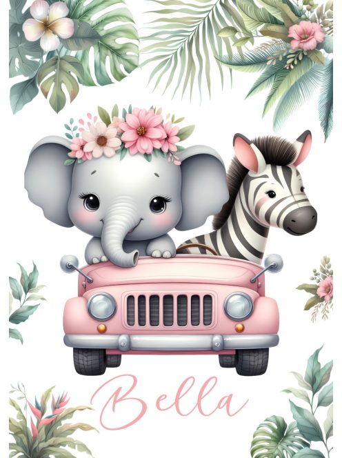 Szafari állatos gyerekszoba dekoráció falikép szett