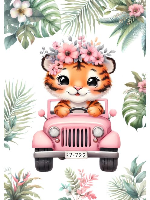 Szafari állatos gyerekszoba dekoráció falikép szett