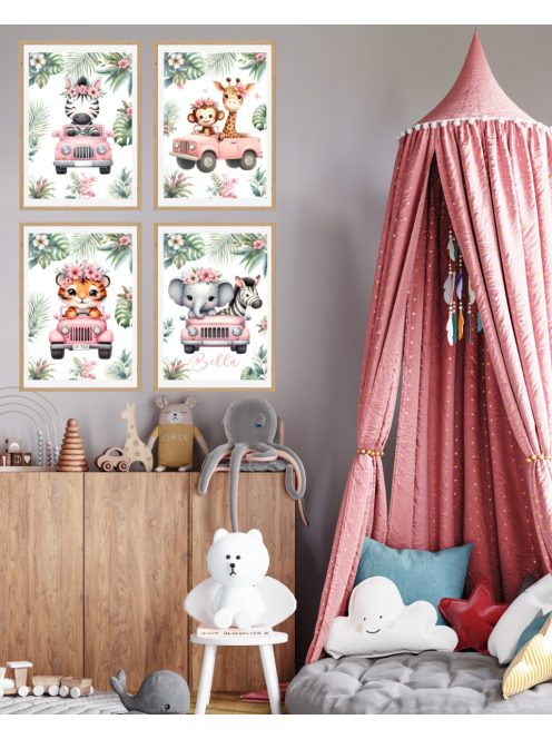 Szafari állatos gyerekszoba dekoráció falikép szett