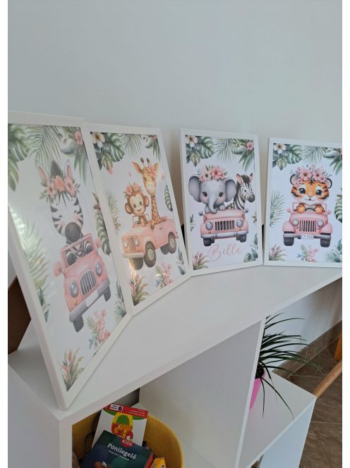 Szafari állatos gyerekszoba dekoráció falikép szett