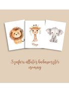 BOHO szafari állatos gyerekszoba dekoráció falikép szett