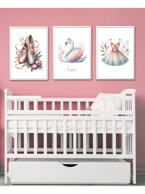 Balerina gyerekszoba dekoráció falikép szett