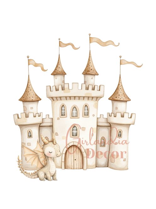 Hercegnő gyerekszoba dekoráció falikép szett