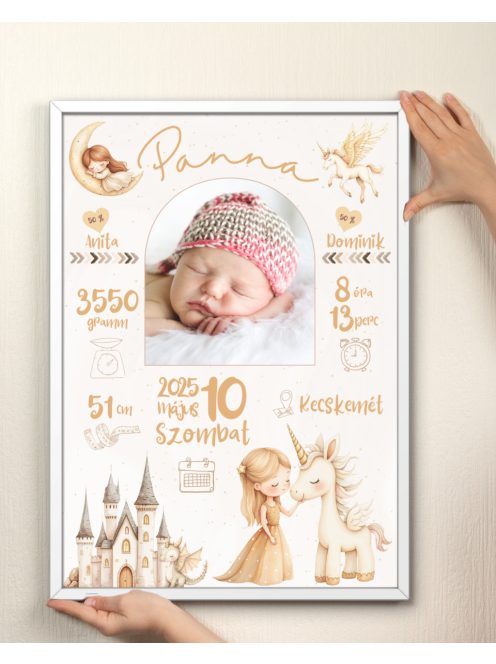 Babaposzter fotóval újszülöttnek - hercegnős