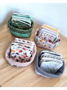 Hímzett zöld erdő arctisztító lapok praktikus tárolóval 