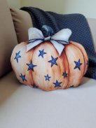 Őszi dekoráció - tök formapárna narancssárga 