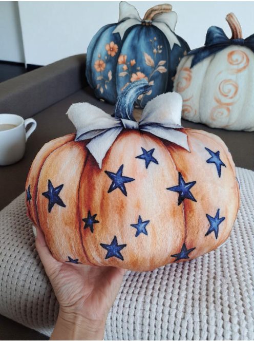 Őszi dekoráció - tök formapárna narancssárga 