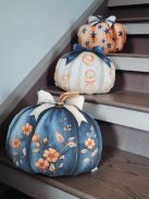 Őszi dekoráció - tök formapárna narancssárga 