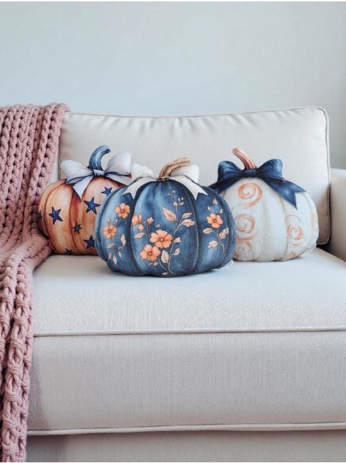 Őszi dekoráció - tök formapárna narancssárga 
