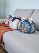 Őszi dekoráció - tök formapárna narancssárga 