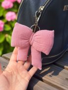 Mályva - pufi masnis táskadísz vagy kulcstartó