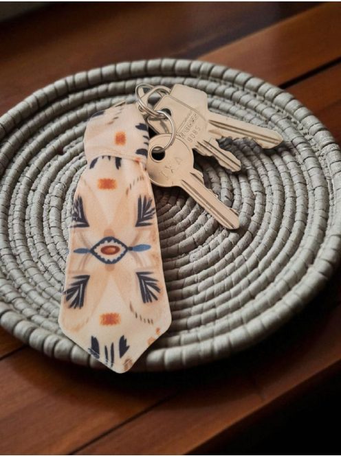 Boho mintás nyakkendő kulcstartó